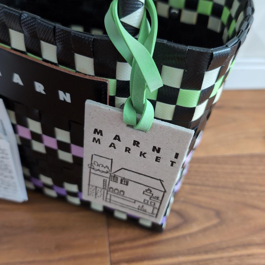 MARNI MARKET かごバッグ 中型 チェック柄