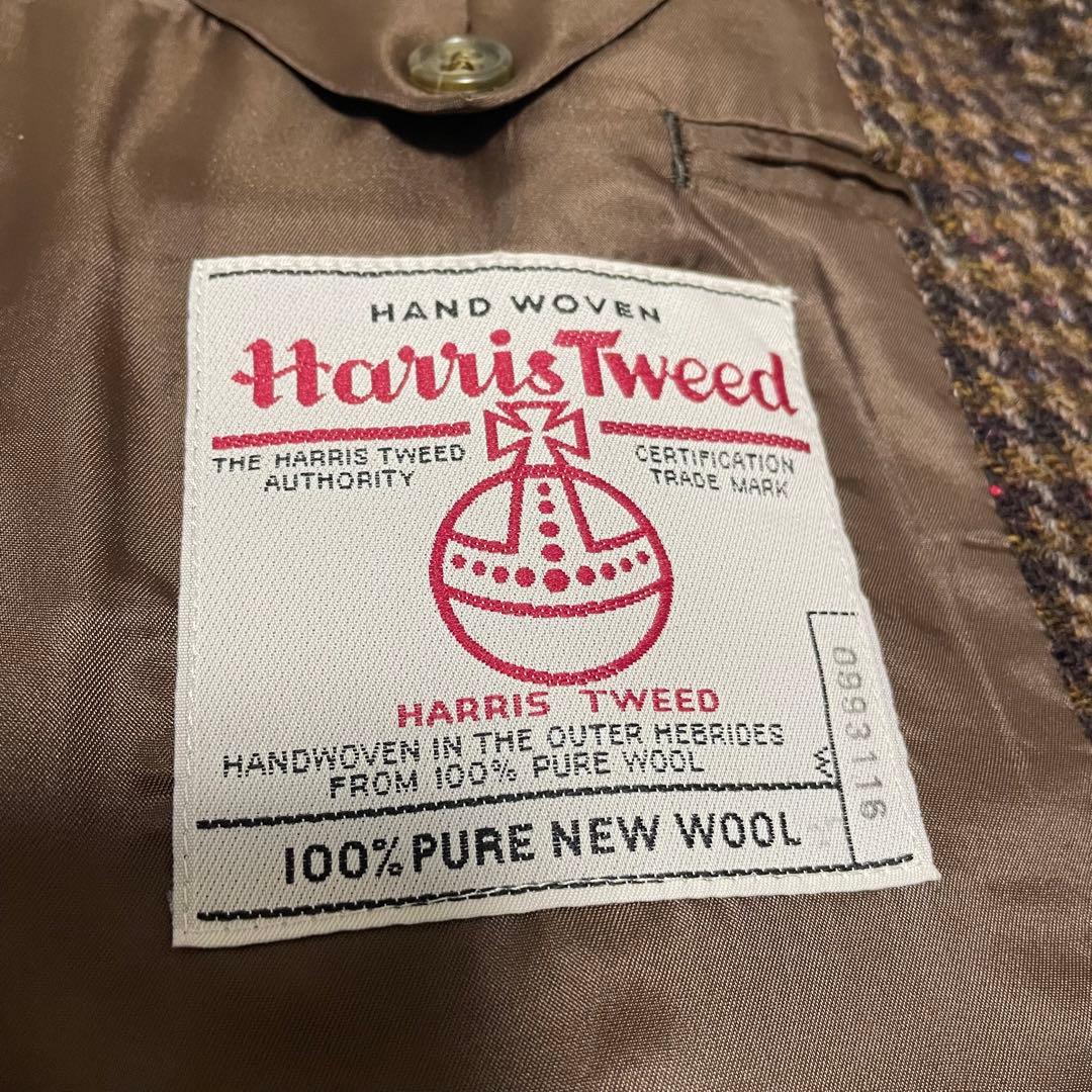 極美品　セミオーダーHarrisTweedテーラードジャケット　くるみボタン