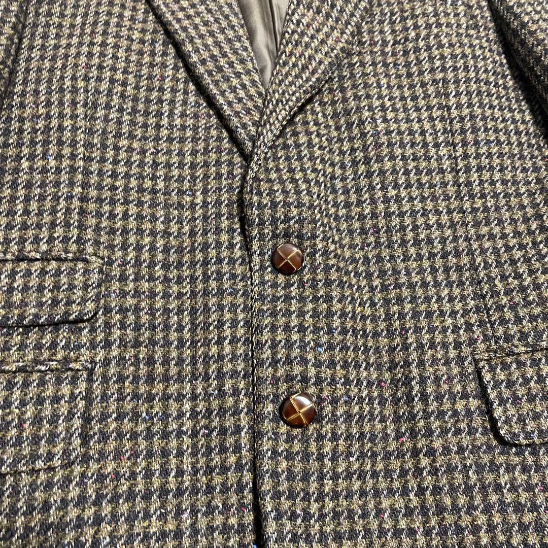 極美品　セミオーダーHarrisTweedテーラードジャケット　くるみボタン