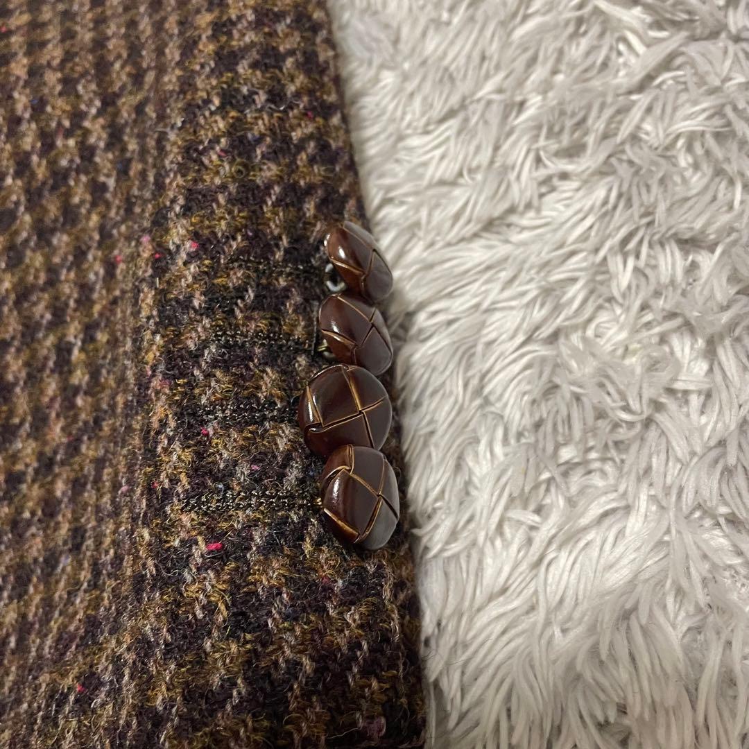 極美品　セミオーダーHarrisTweedテーラードジャケット　くるみボタン