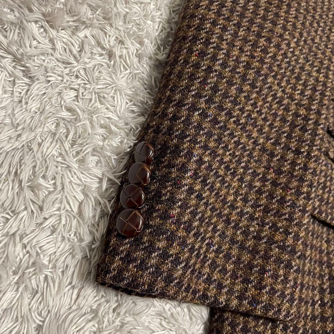 極美品　セミオーダーHarrisTweedテーラードジャケット　くるみボタン