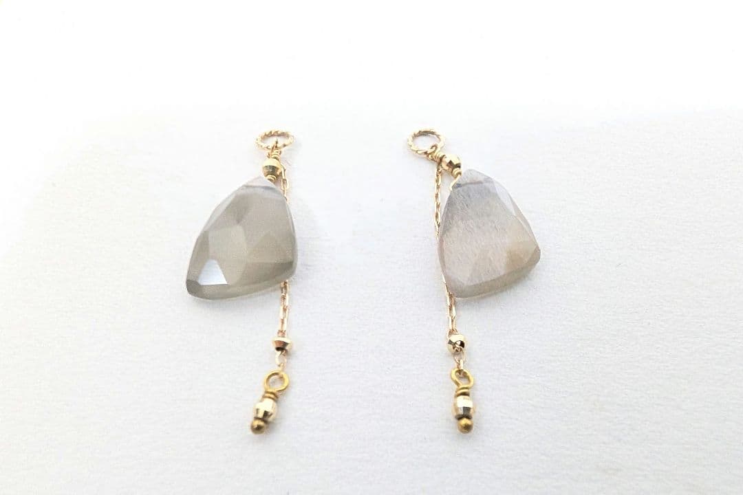 agete*アガット ピアスチャーム　ラブラドライト　K10