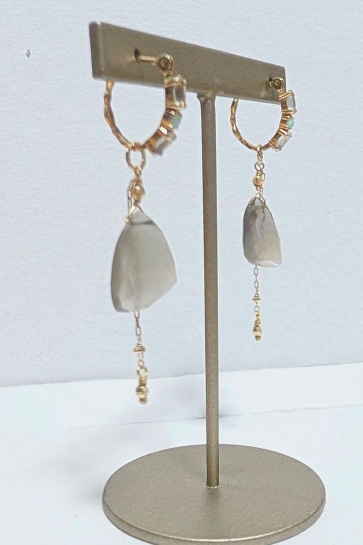 agete*アガット ピアスチャーム　ラブラドライト　K10