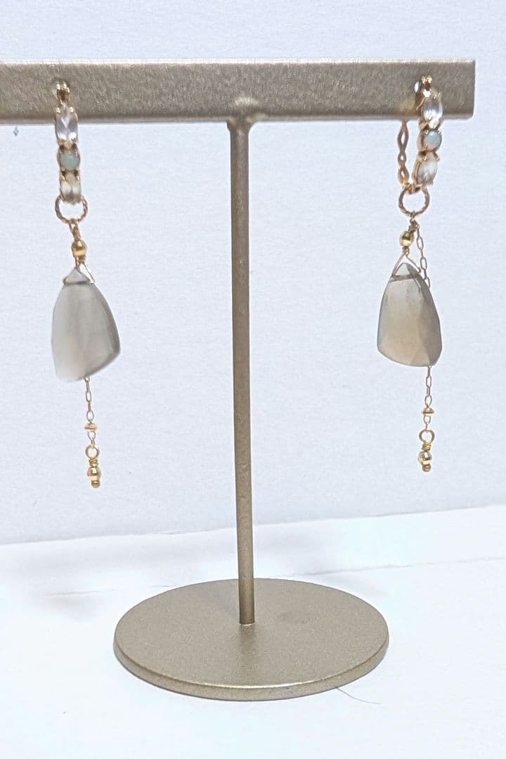 agete*アガット ピアスチャーム　ラブラドライト　K10