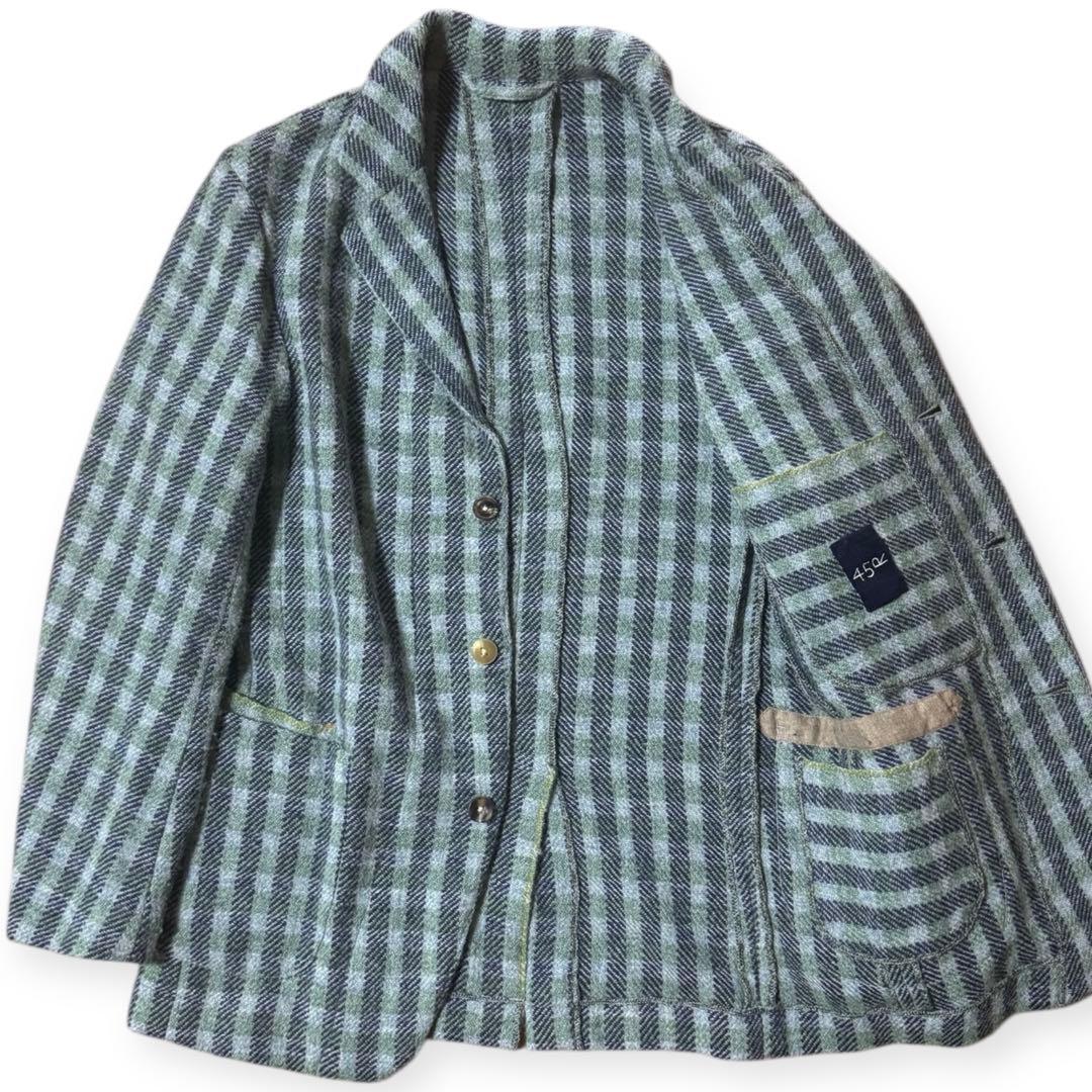 45R 現行モデル シェットランドウール チェック 3Bジャケット サイズ3