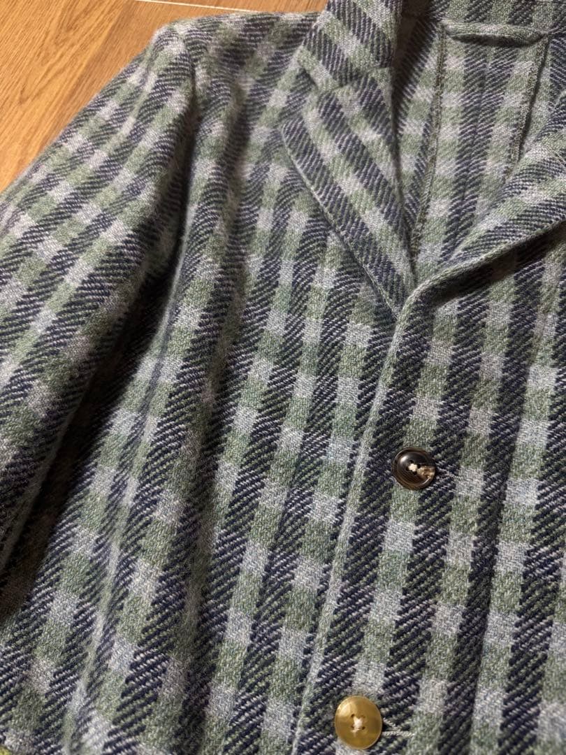 45R 現行モデル シェットランドウール チェック 3Bジャケット サイズ3