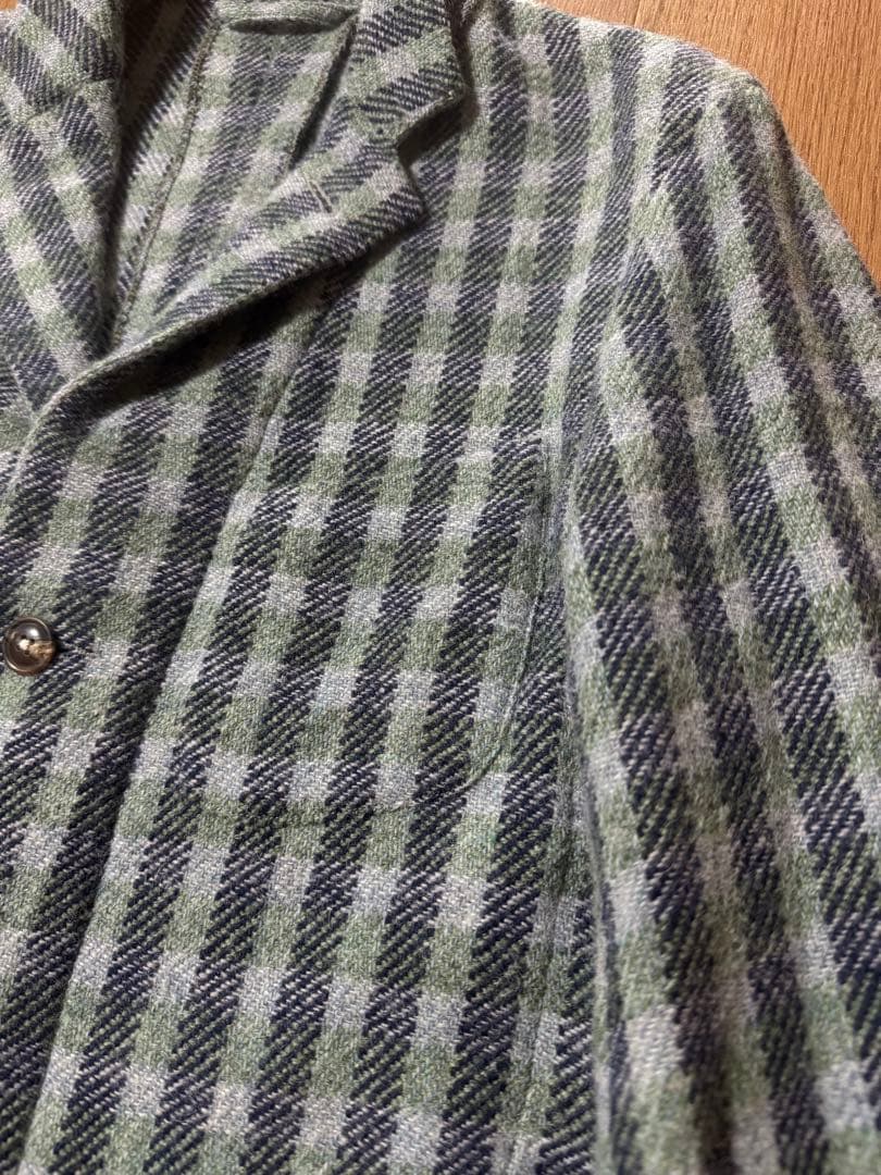 45R 現行モデル シェットランドウール チェック 3Bジャケット サイズ3