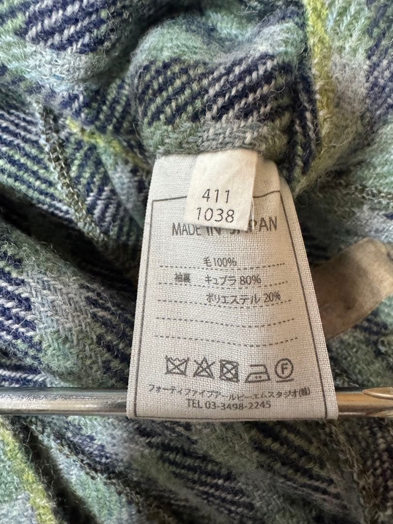 45R 現行モデル シェットランドウール チェック 3Bジャケット サイズ3