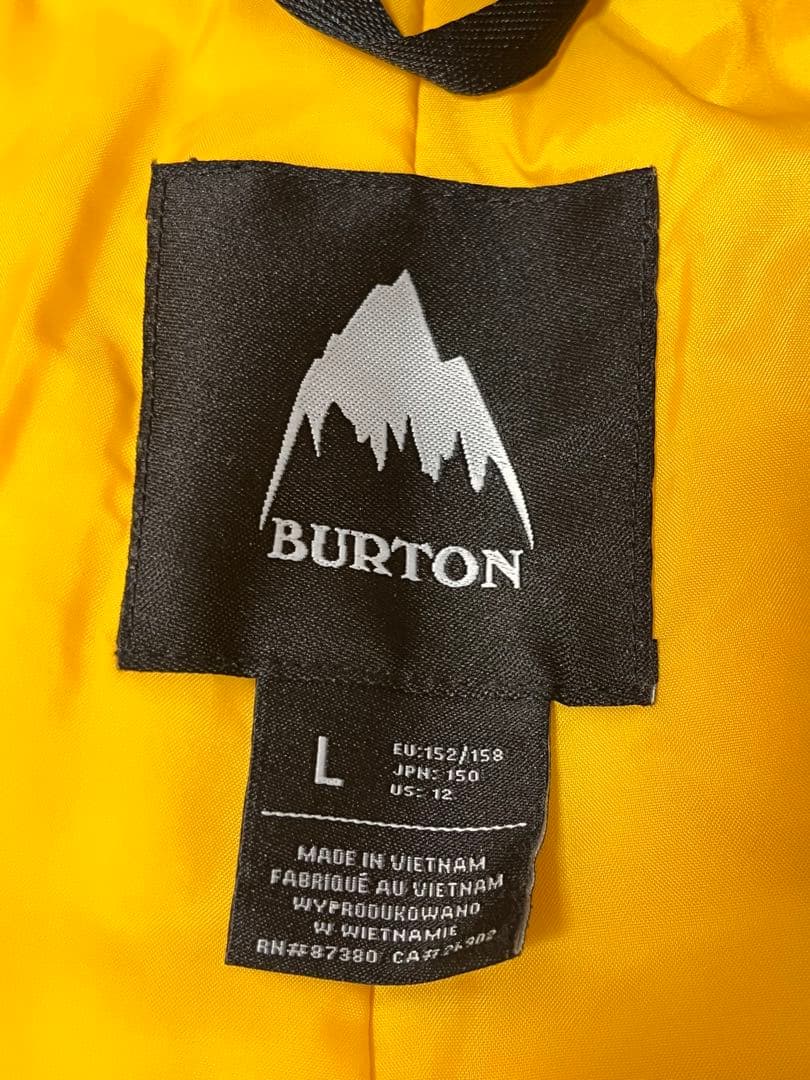 BURTON スノーボード ビブパンツ kids サイズL（150㎝） イエロー