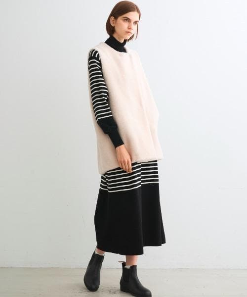 スリードッツ three dots　ウールボア ベスト