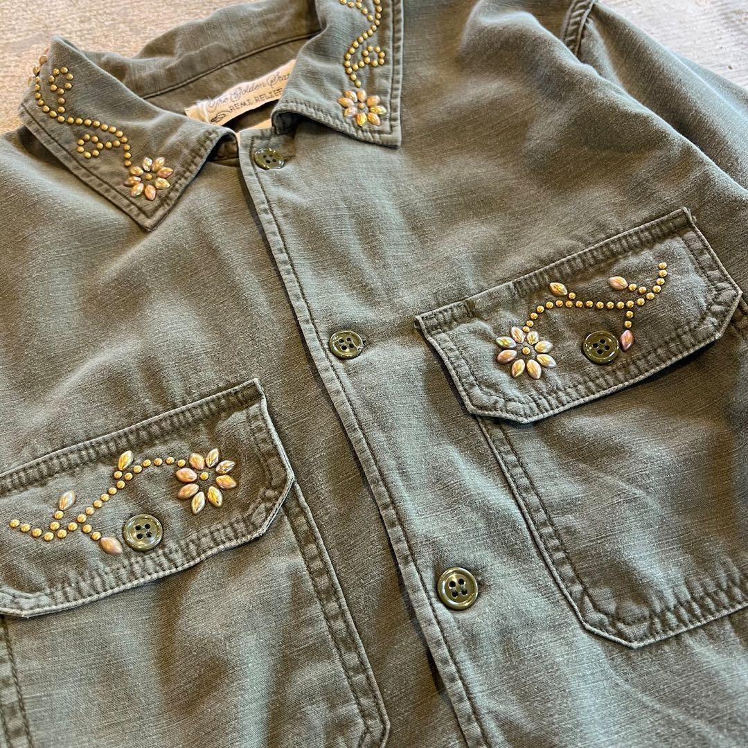 【希少】レミレリーフ　REMI RELIEF ミリタリーシャツ（襟：スタッズ）\