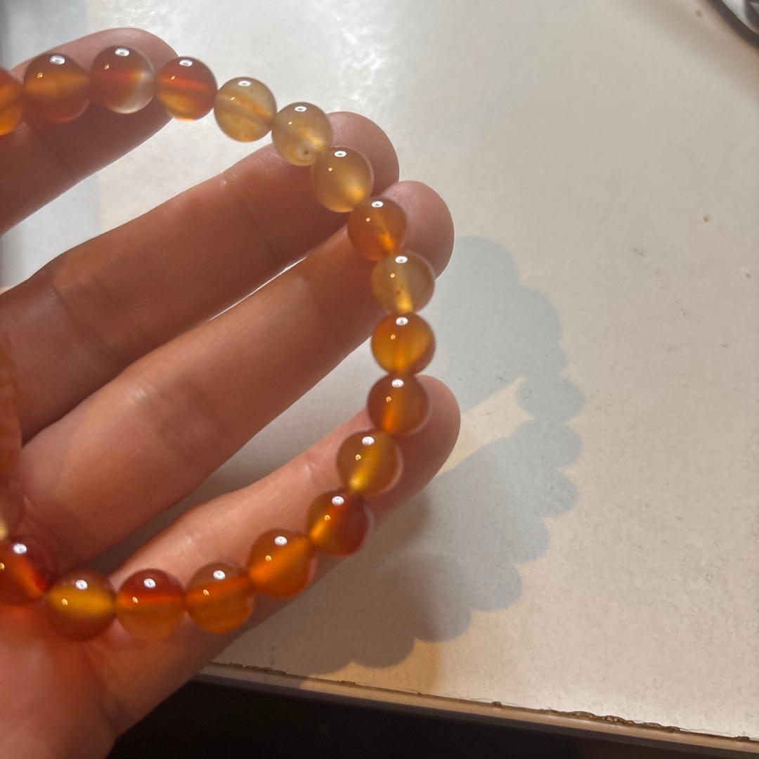 めちゃくちゃ綺麗！おすすめ！希少！高品質！老玉髄オレンジ九眼天珠！
