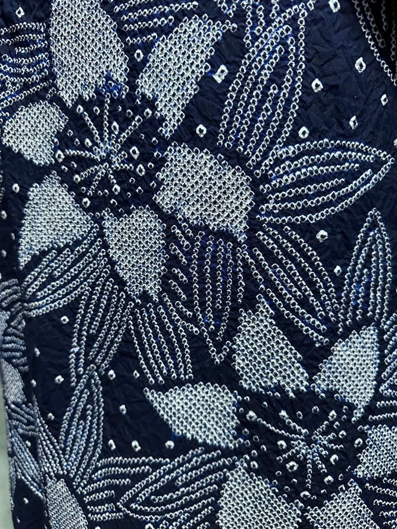 希少サイズ✨身幅LLトールサイズ‼️有松鳴海絞り浴衣！新品❣️逸品‼️藍染に白