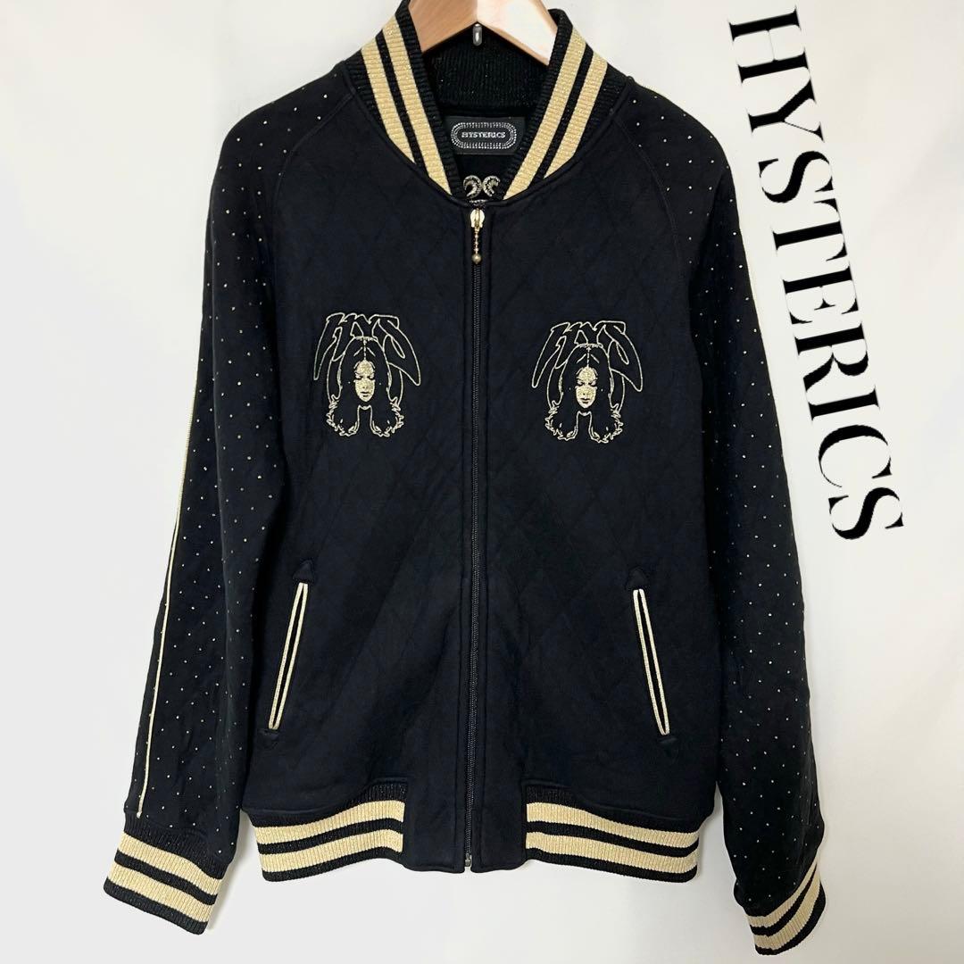 HYSTERIC ゴールド刺繍 ニット スタジャン　ブラック　フリーサイズ