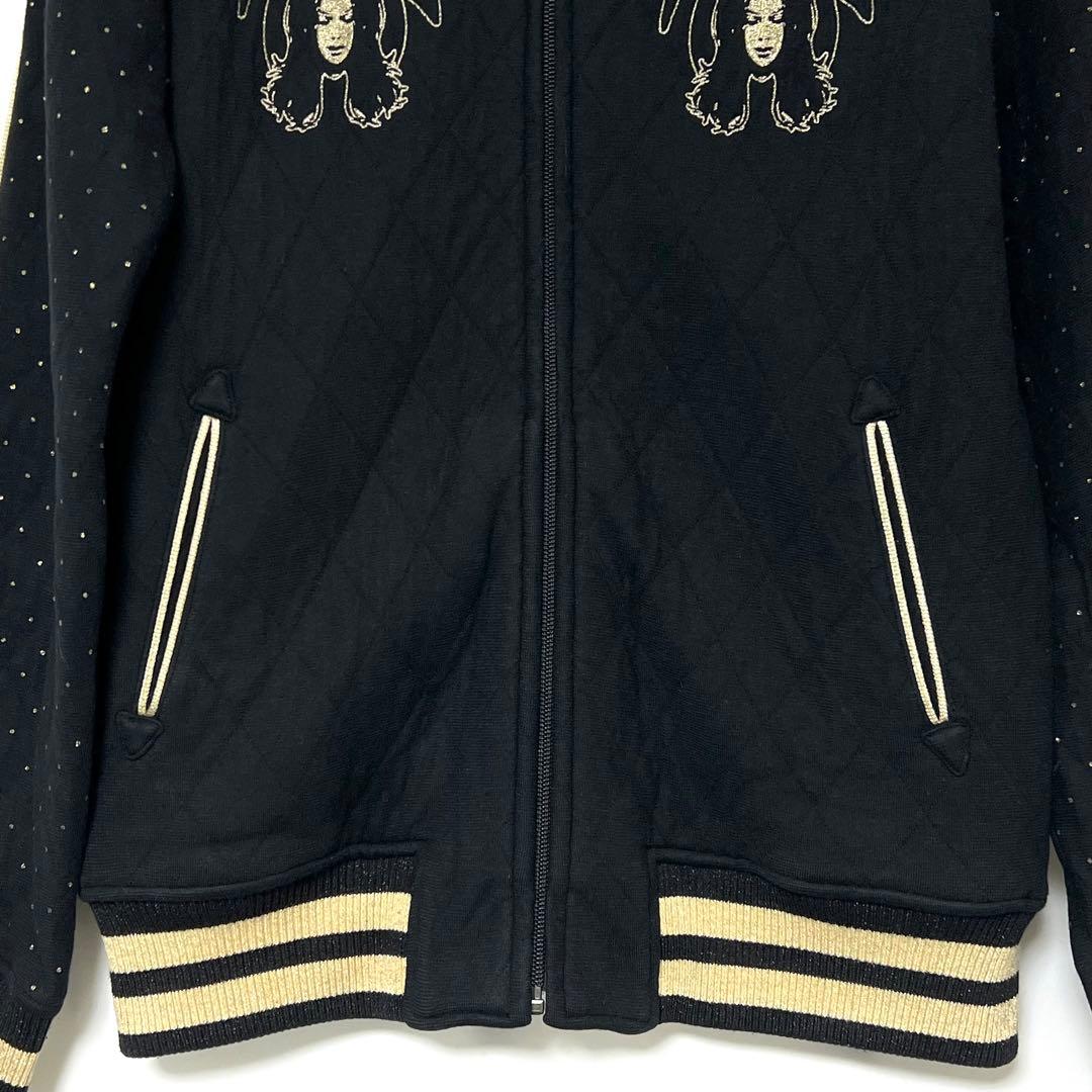 HYSTERIC ゴールド刺繍 ニット スタジャン　ブラック　フリーサイズ
