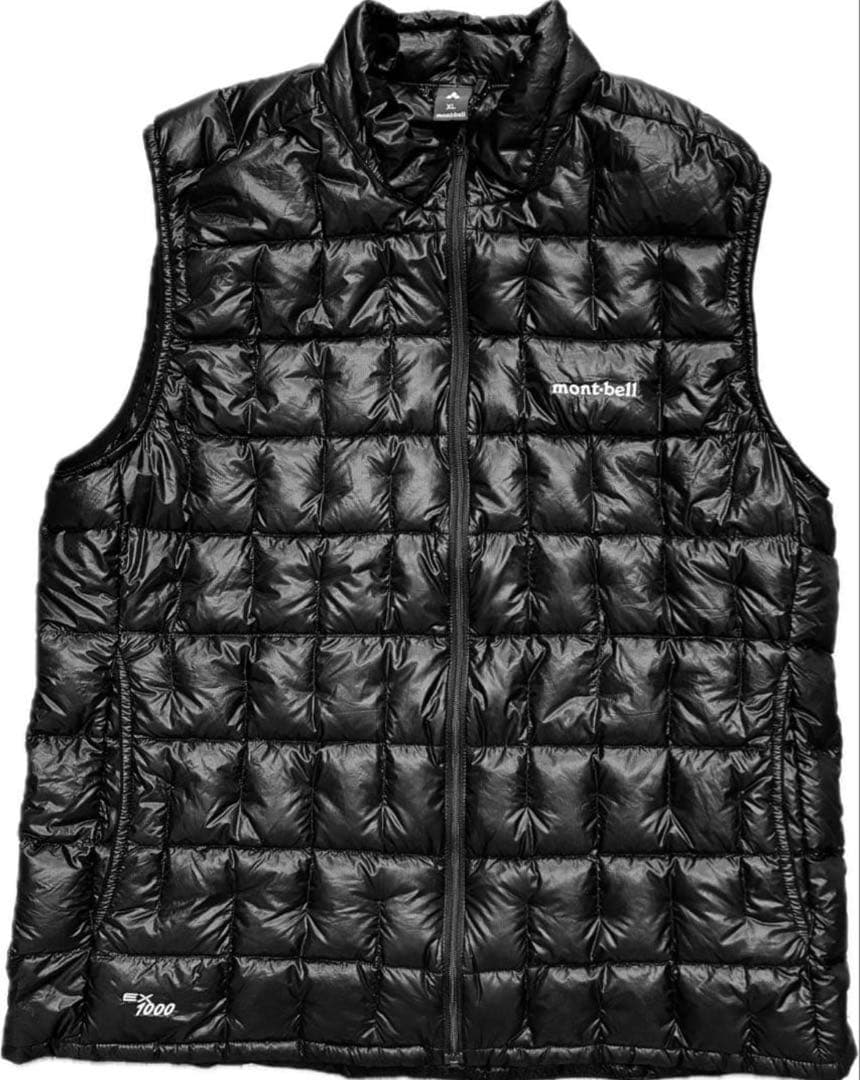 【極美品】モンベル プラズマ1000 ダウンベスト 黒 メンズXL 軽量92g