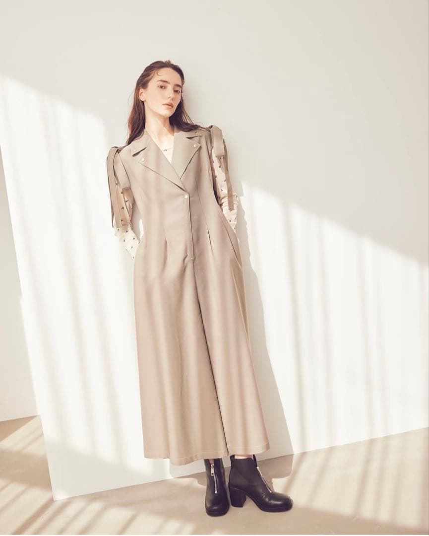 【美品】Aimeine エメイン　肩リボン付きオールインワン　サイズS