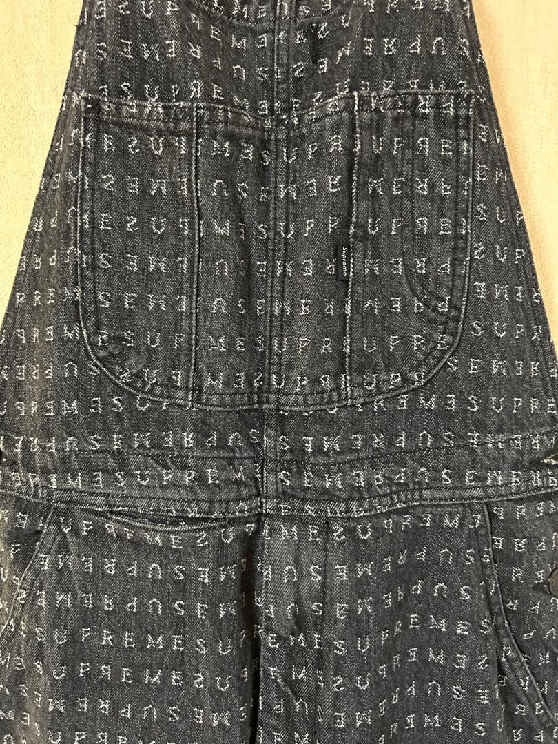 希少！Supreme Jacquard Logos Denim Overalls