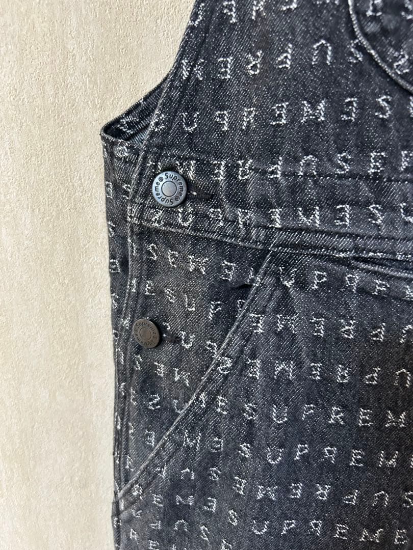 希少！Supreme Jacquard Logos Denim Overalls