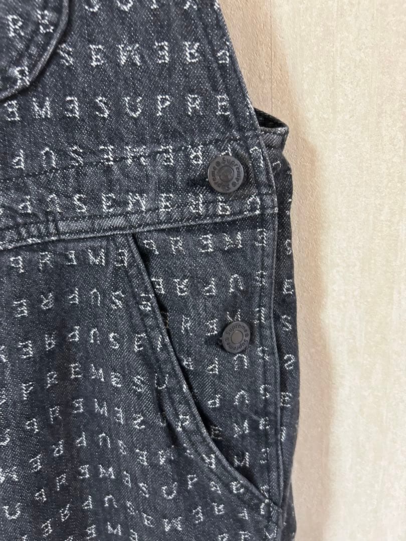 希少！Supreme Jacquard Logos Denim Overalls