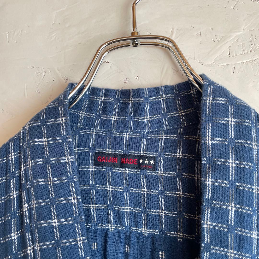 【GAIJIN MADE】法被 ハッピ 格子柄作務衣　ジャケット カーディガン