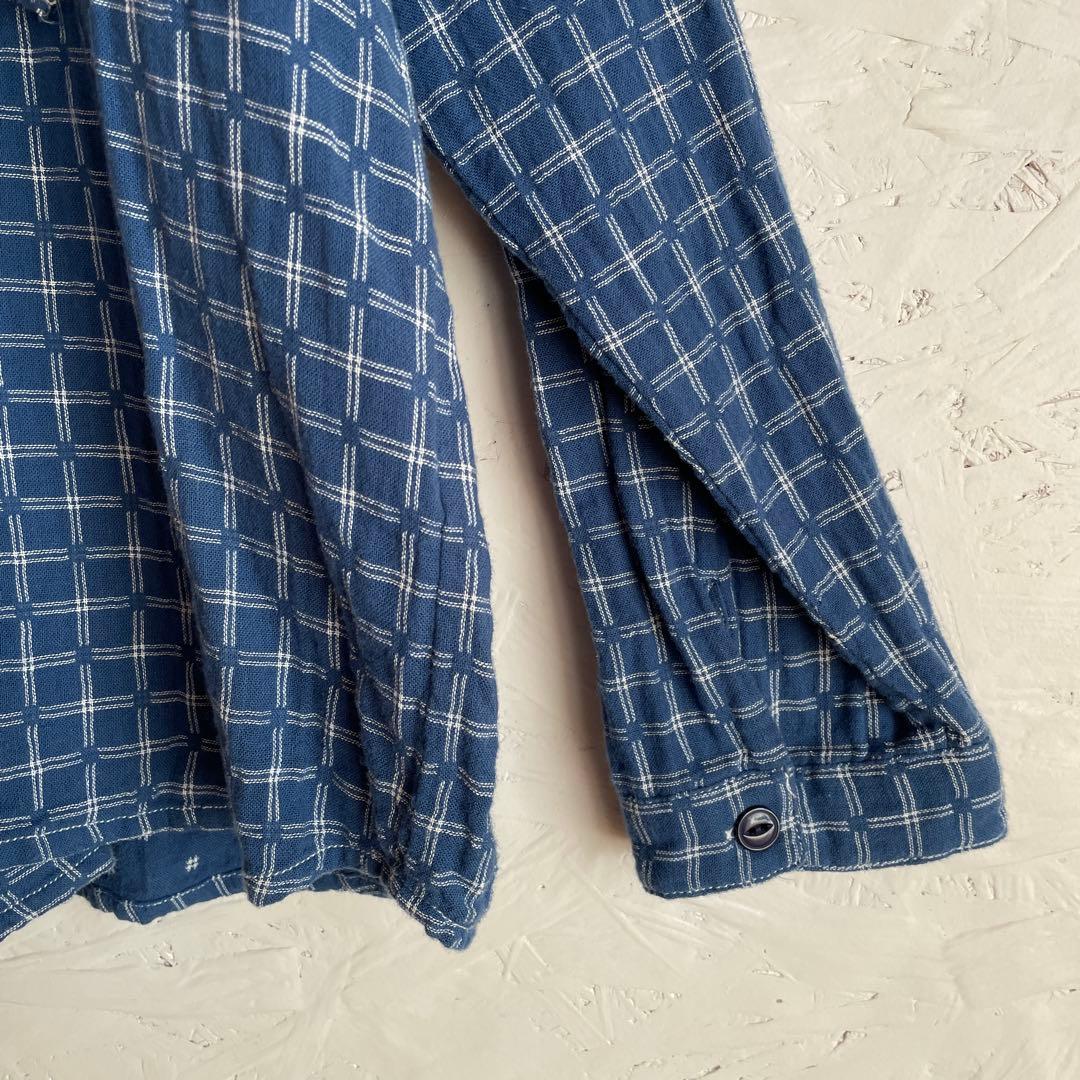 【GAIJIN MADE】法被 ハッピ 格子柄作務衣　ジャケット カーディガン