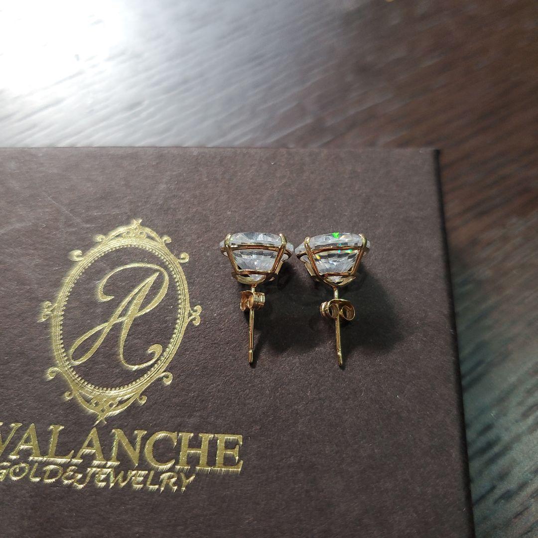 アヴァランチ　10K イエローゴールド ピアス 9mm【二個セット】