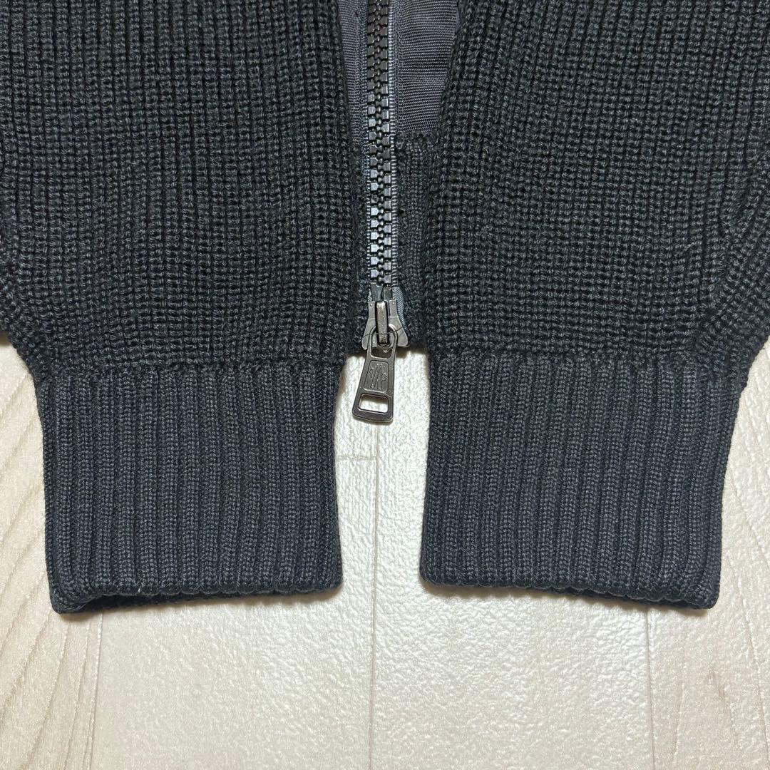 美品/L相当◎ MONCLER ハイブリッド ニット ダウンジャケット ブラック