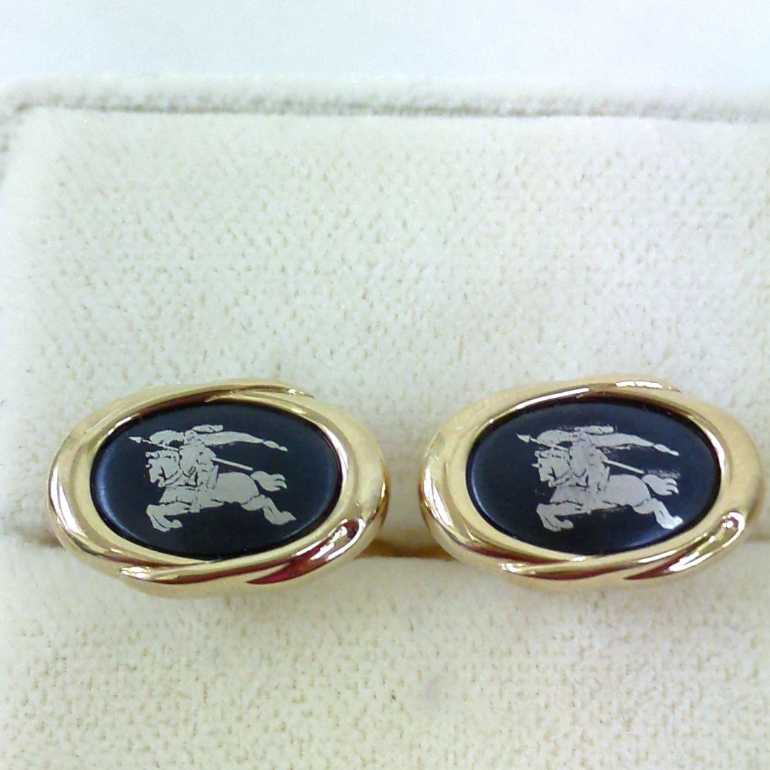 バーバリー 騎士 ネクタイピン カフリンクス ゴールド シルバー 濃いネイビー