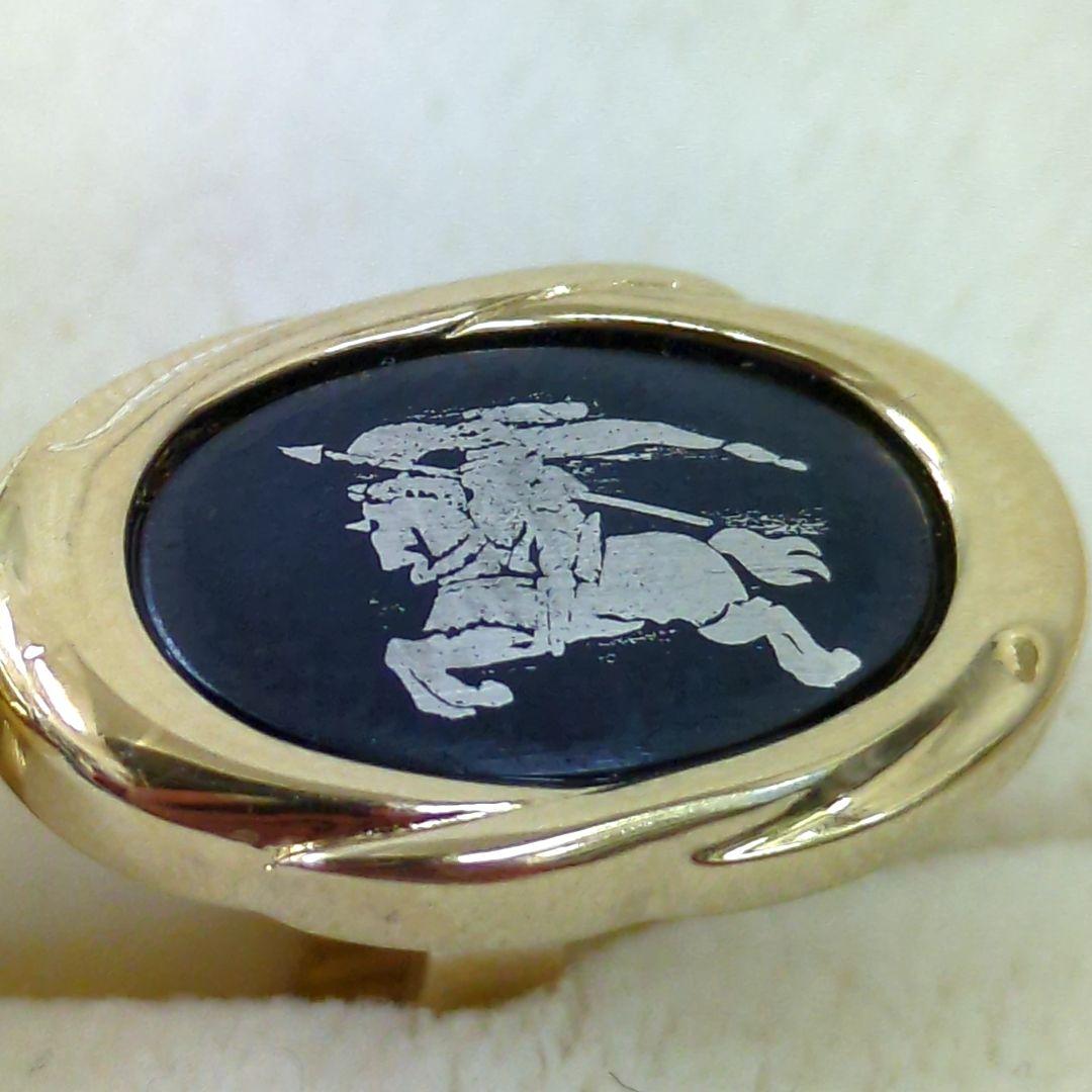 バーバリー 騎士 ネクタイピン カフリンクス ゴールド シルバー 濃いネイビー