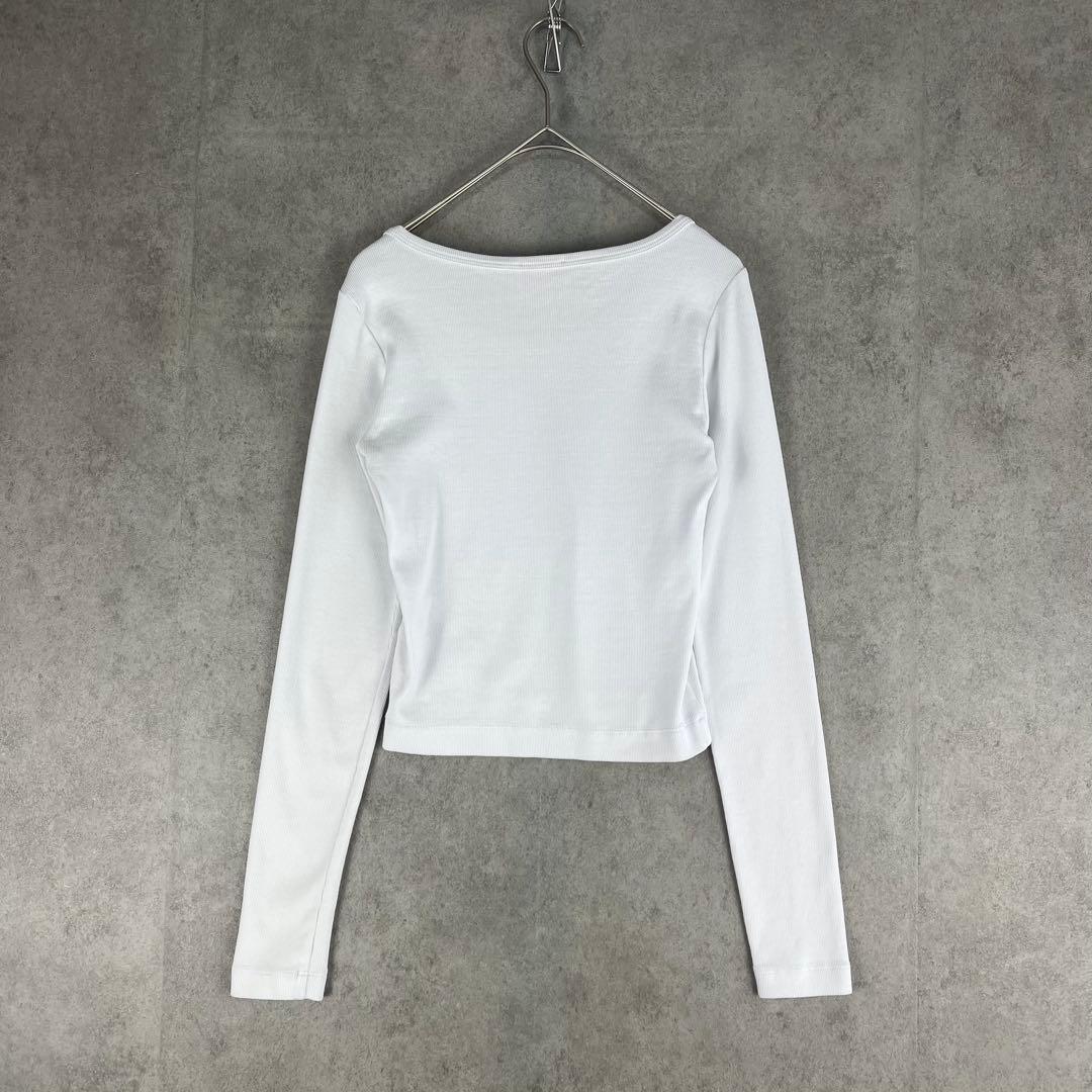 大人気 DIESEL ディーゼル（S）ホワイト 長袖 クロップドTシャツ