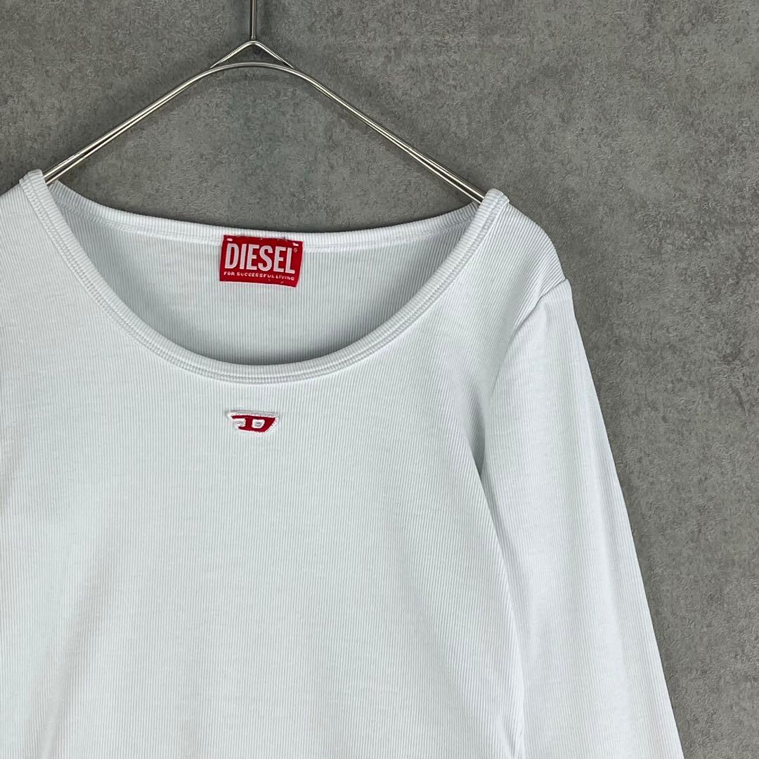 大人気 DIESEL ディーゼル（S）ホワイト 長袖 クロップドTシャツ