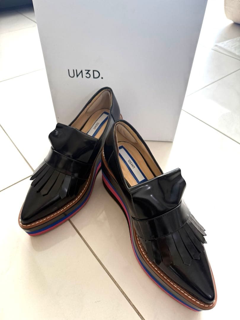 試着のみUN3D. BORDER SOLE LOAFERアンスリード ローファー