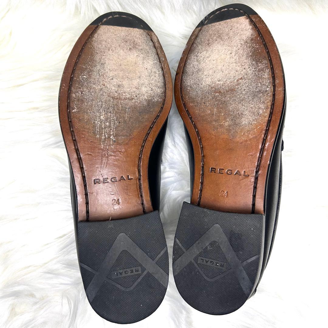 ✨美品✨【リーガル】ビットローファー 本革 黒 W83D 金具 24