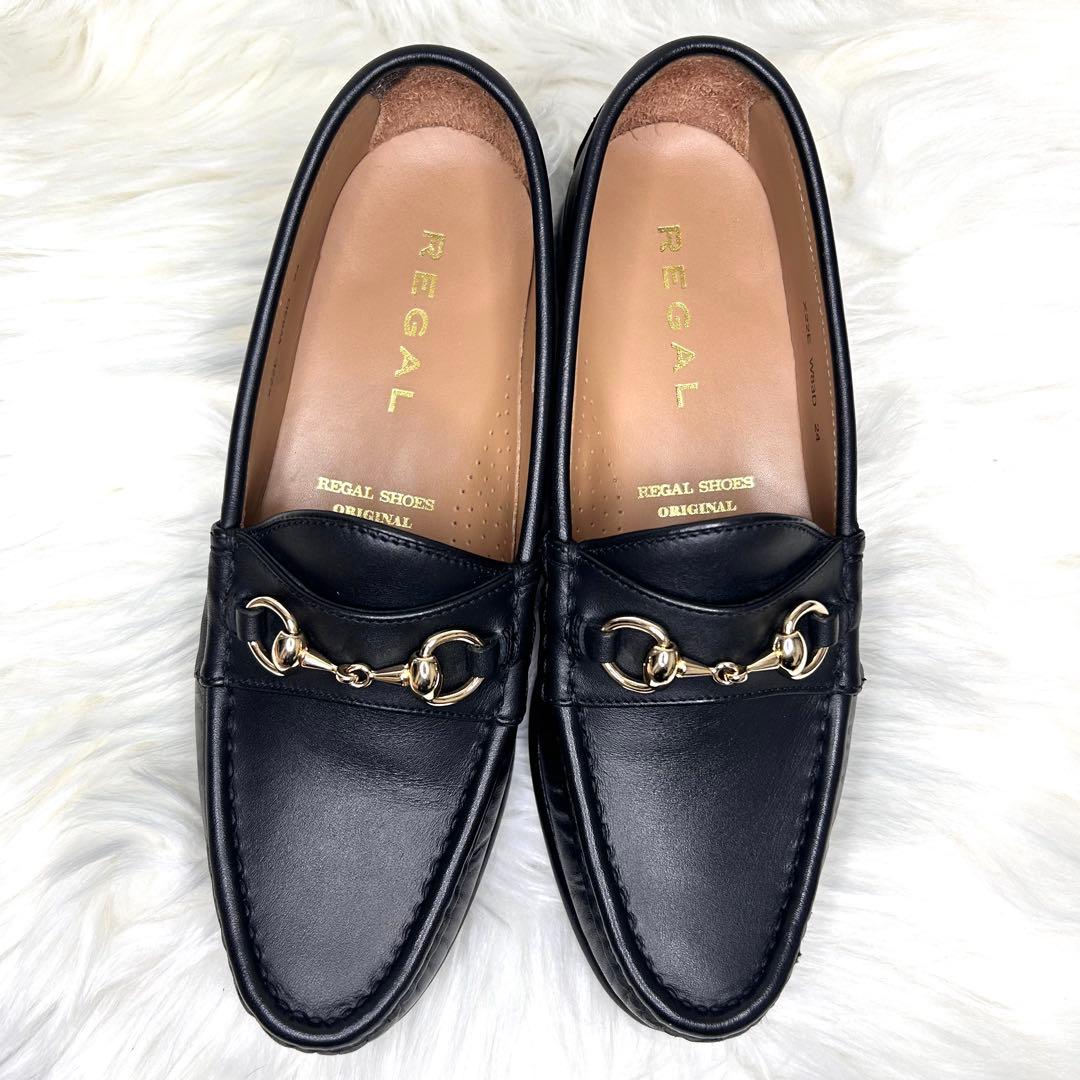 ✨美品✨【リーガル】ビットローファー 本革 黒 W83D 金具 24