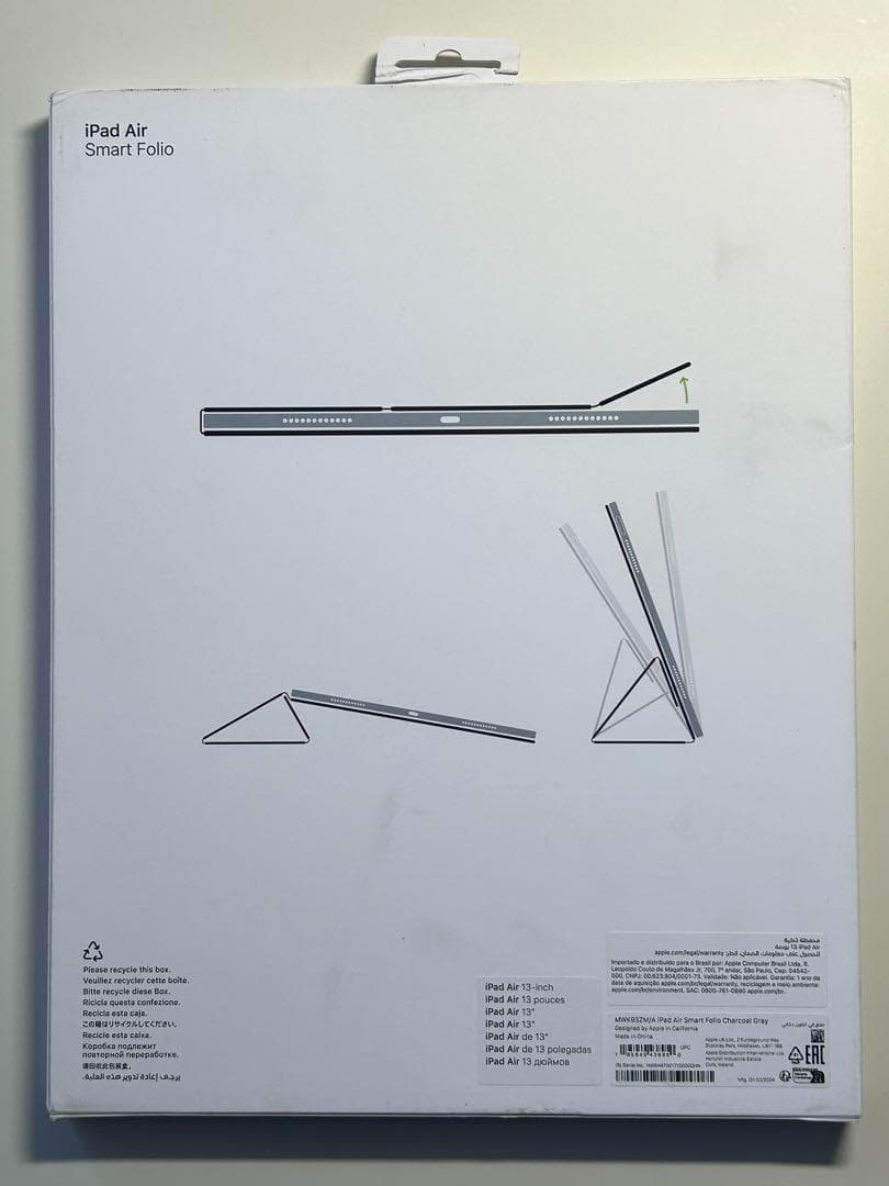 【新品】13インチ iPad Air用スマートフォリオ・チャコールグレイ①