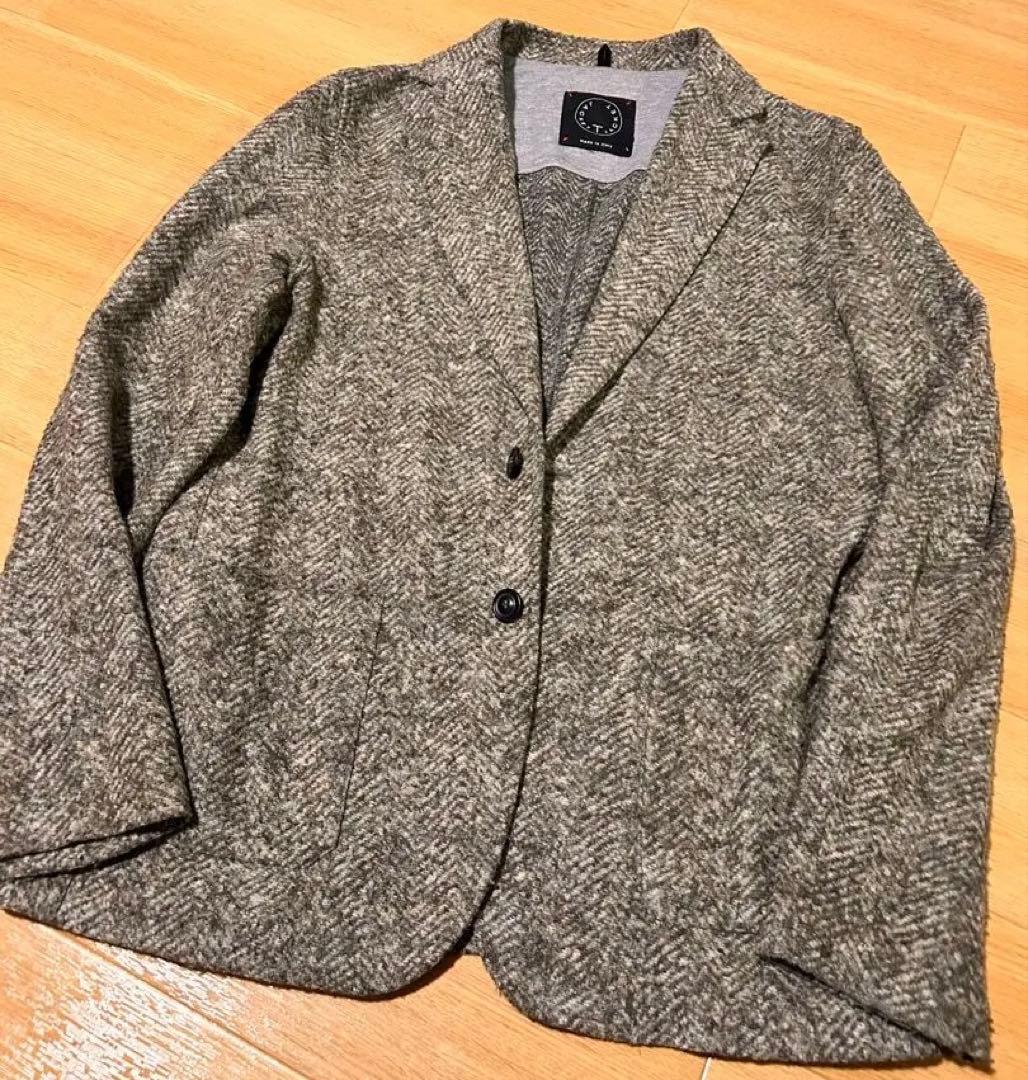 未使用　トネッロ　Ｔジャケット　ネップツイード　ヘリンボーン　ブラウン