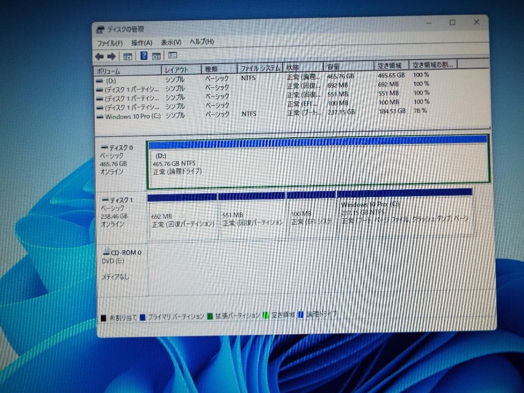 Windowsデスクトップ ESPRIMO D7010/F i3-10100 16G SSD256G+HD