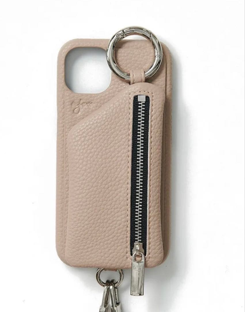 iPhone 15 Pro ケース ベージュ ストラップセット