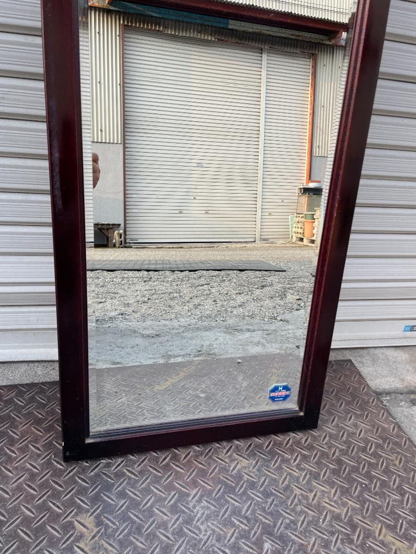 ★状態〇★ 昭和 レトロ 家具 日本板硝子 ハイミラー メタルバック 高級 鏡