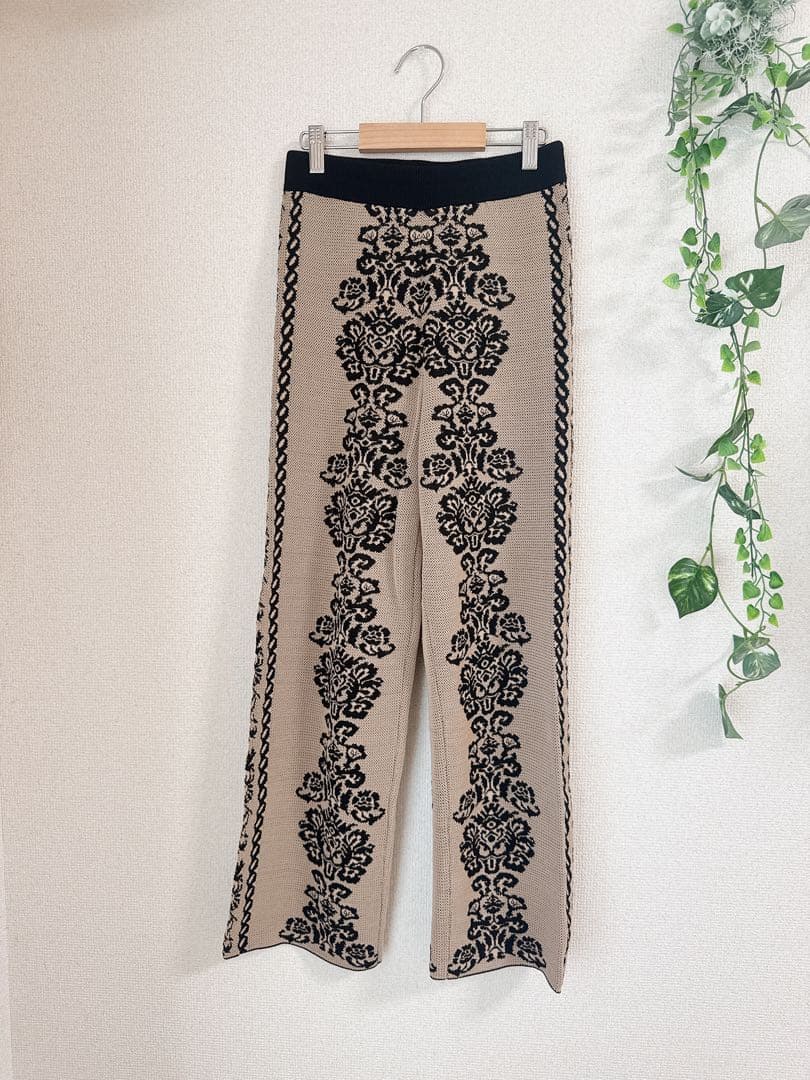 美品★ AMERI MEDI VINTAGE FLOWER KNIT PANTS
