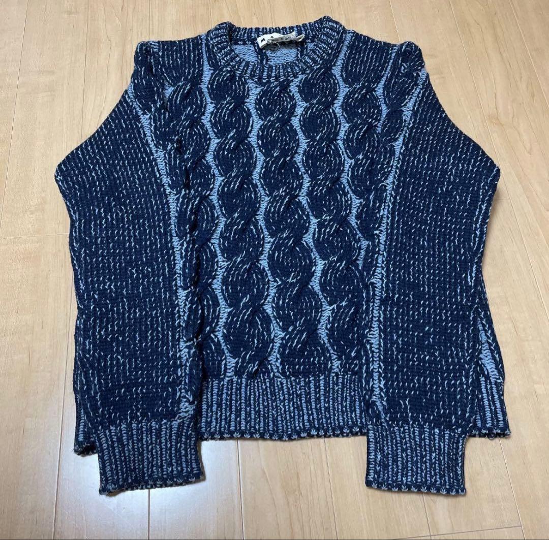 希少　MARNI ケーブルニット　20aw ブルー 定価10万超