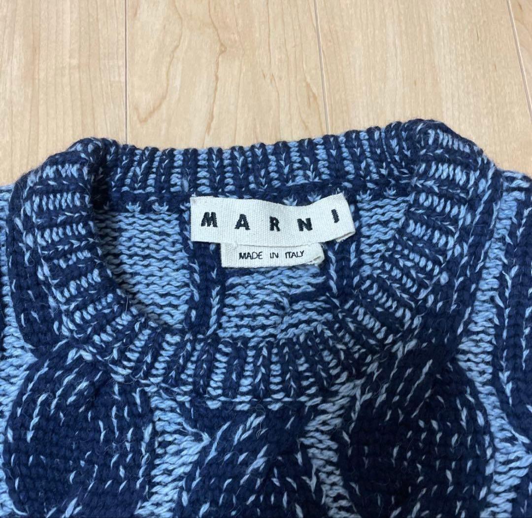 希少　MARNI ケーブルニット　20aw ブルー 定価10万超