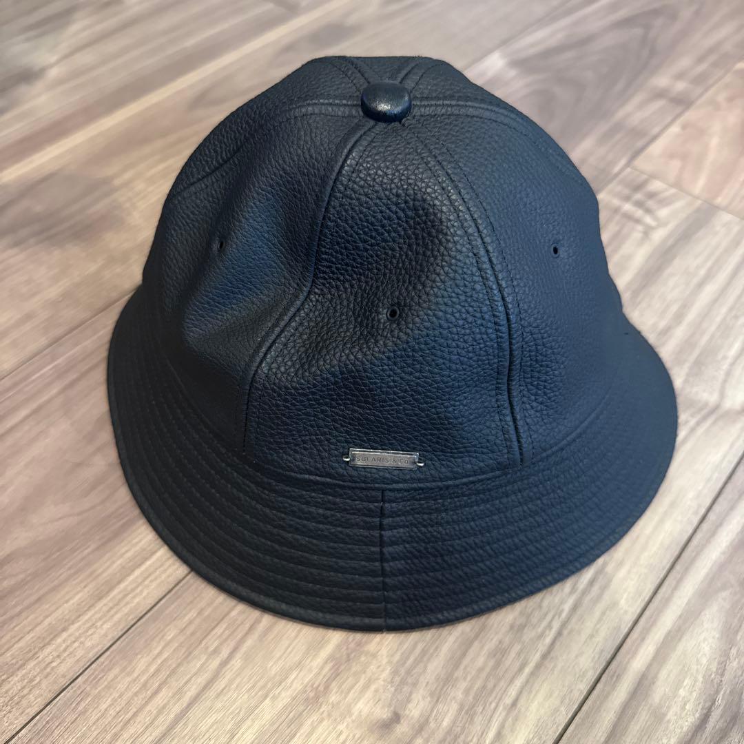 SOLARIS ブラック レザーバケットハット wagamama別注