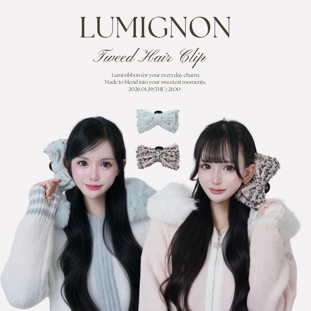 lumignon ルミニョン ヘアクリップ ブルーホワイト