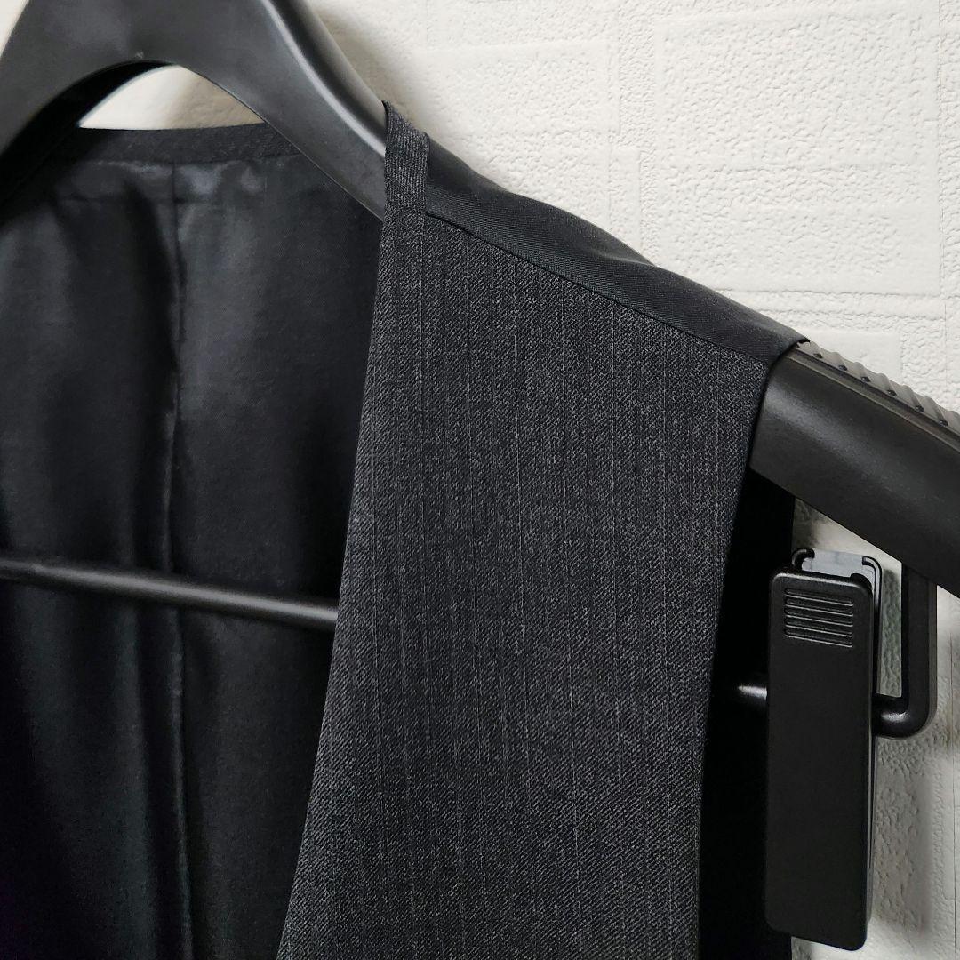 リスペクトネロ　メンズ　スーツ　スリーピース　グレー　ストライプ　細身　ウール混