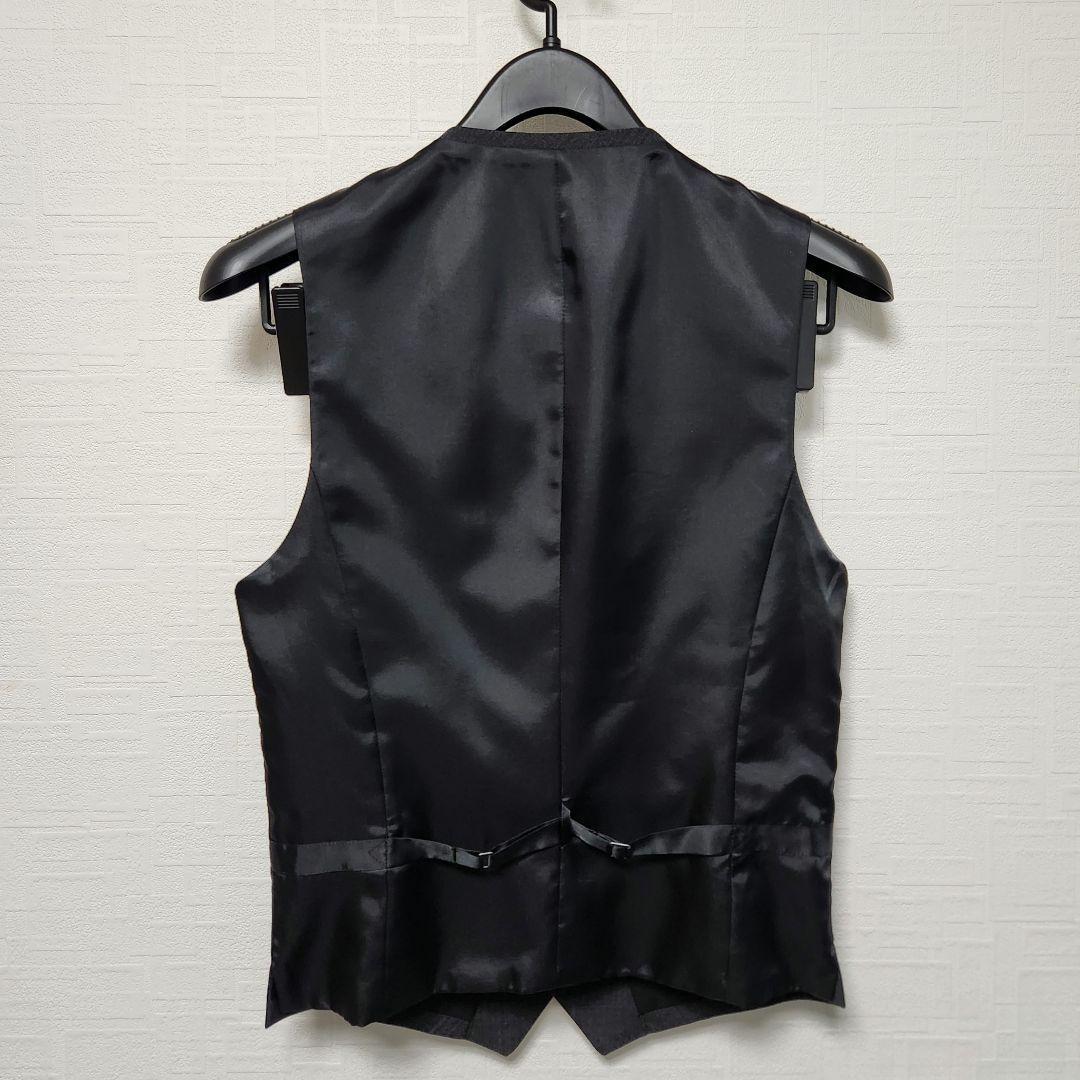 リスペクトネロ　メンズ　スーツ　スリーピース　グレー　ストライプ　細身　ウール混