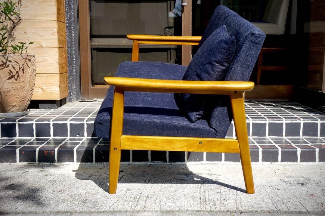 【カリモク60】【クッション付】Kチェア 2シーター 岡山産セルビッチデニム