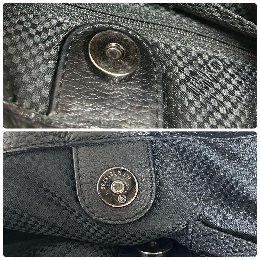 WAKO ワコウ 銀座和光 ブラック 黒 シボ革 レザー　ハンドバッグ