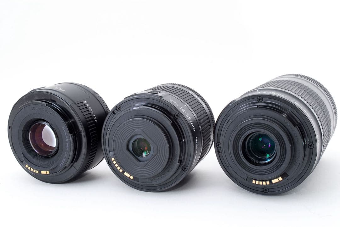 一眼レフカメラcanon kiss x10i標準&望遠&単焦点レンズセット